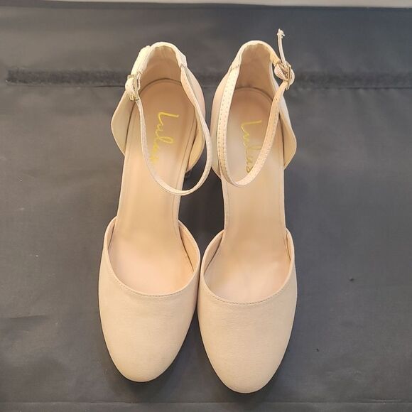 LULUS LAURA ATHLETICA CREAM AND GOLD BLOCK HEELS PUMP - Picture 3 of 16